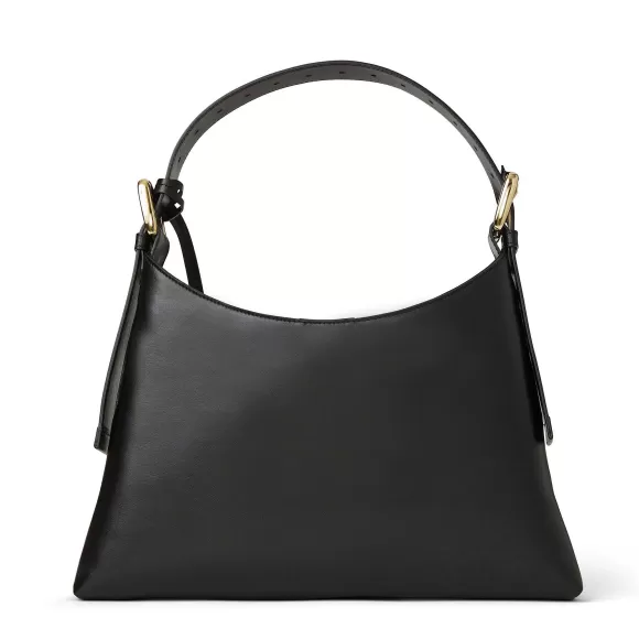 Cora Mini Hobo Handbag Black Nappa Leather^Bruno Magli New