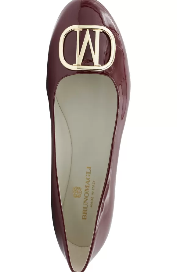 Mimi Signature Leather Ballet Flat - Bordeaux Patent^Bruno Magli Cheap